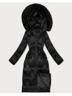 Černá dámská zimní bunda se stahováním v pase S'West (B8522-1)