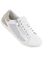 Dámské kožené barefoot ažurové bílé polobotky Gino Fabiani OL38-6