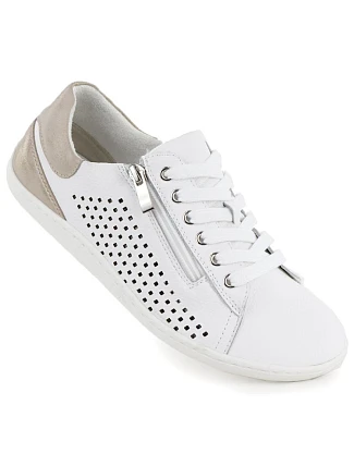 Dámské kožené barefoot ažurové bílé polobotky Gino Fabiani OL38-6