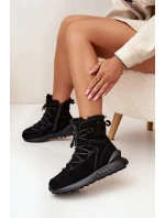 Semišové Zimní Boty Pro Ženy S Kožíškem Big Star SS274319 Černé