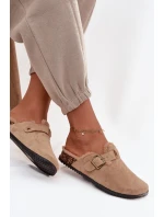 Dámské nazouváky s teplou podšívkou s přezkou Béžové Sylisse Dámské nazouváky s teplou podšívkou s přezkou Béžové Sylisse