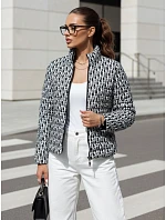 Dámská přechodová bunda se kšiltovkou TY4505 černo-bílá - FashionStreet Dámská přechodová bunda se kšiltovkou TY4505 černo-bílá - FashionStreet