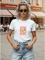 Dámské bavlněné tričko s potiskem citronů, bílé, FashionStreet NX8040RY