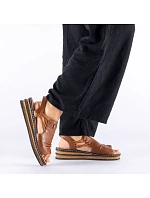 Pohodlné hnědé dámské sandály na platformě Rieker 62962-22 Pohodlné hnědé dámské sandály na platformě Rieker 62962-22