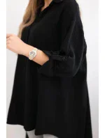 Bavlněná mušelínová košile černý