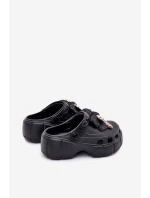 Dětské Sandály Dívčí Pěnové S Mašlí A Dekoracemi Černé Selvana