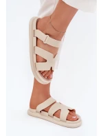Dámské Gumové Klapky S Páskem Béžové Tavirae