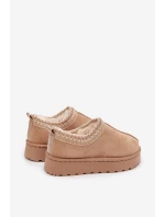 Dětské sněhule s výšivkou béžové Prina