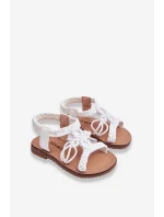 Dětské pletené nazouvací sandály Bíle Tracy