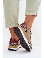 Dámské sportovní tenisky s potiskem Big Star TT274333 Béžové