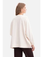 B306 Pletená mikina volného střihu - vanilka