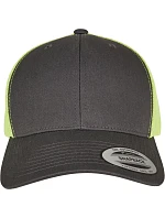 Flexfit 6606/6606T 6 panelová vintage kšiltovka "Trucker" 55.6606 charcoal/neon green
