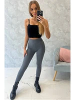 Pruhované legíny v grafitové barvě Pruhované legíny v grafitové barvě