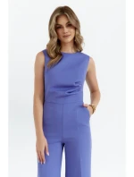 S115 Kombinéza se širokými nohavicemi - světle fialová