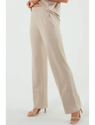 Italská móda Soler long sp. barva: béžová