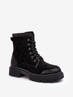 Dámské zdobené boty s zipem černé Santelia