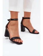 Dámské Sandály Na Podpatku S Páskem Černé Fevenne Dámské Sandály Na Podpatku S Páskem Černé Fevenne