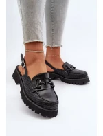 Dámské sandály na plochém podpatku s ozdobou Černá D&A Dámské sandály na plochém podpatku s ozdobou Černá D&A