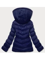 Tmavě modrá dámská bunda s kapucí pro přechodné období (5M786-215) Tmavě modrá dámská bunda s kapucí pro přechodné období (5M786-215)