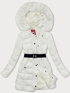 Dámská péřová zimní bunda ecru (2M-007)