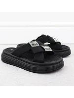 Dámské žabky na platformě se zirkony černé Potocki 16347