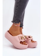 Dámské žabky s mašlí Růžové Salessa