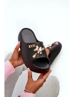 Dámské lehké pěnové žabky s ozdobami Černé Orchia