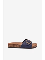 Dámské Sandály Na Korkové Platformě S Přezkou Modré Vianara