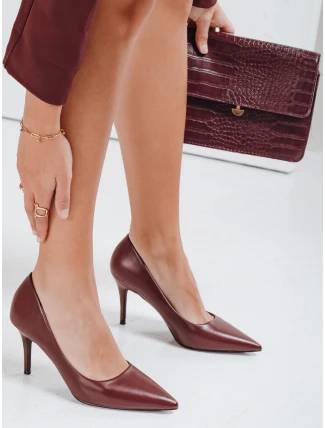 Dámské vínové jehlové boty FashionStreet ZY1078