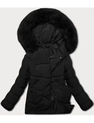 Volná černá dámská bunda typu bublina pro přechodné období J Style (16M9181-392)