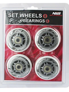 PU 72x24 82A BÍLÁ (4 ks) + ABEC-7 (8 ks) NILS EXTREME KIT