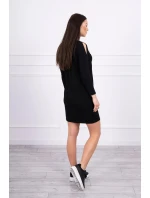 3D grafické šaty s perlami černé 3D grafické šaty s perlami černé