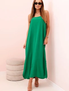 Dlouhá šaty na ramínka zelená