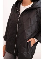 Dámská prošívaná bunda s kapucí černá