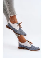 Dámské Kožené Polobotky Na Ploché Podrážce Maciejka 06461-17 Modré Dámské Kožené Polobotky Na Ploché Podrážce Maciejka 06461-17 Modré