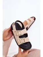 Dámské sandály s přezkami světle béžové Seladith