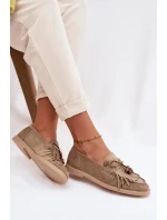 Dámské Mokasíny S Frézlami A Korálky Zelené Teressa