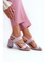 Dámské elegantní sandály na vysokém podpatku fialové D&A Dámské elegantní sandály na vysokém podpatku fialové D&A