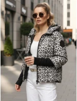 Dámská přechodná bunda s leopardím vzorem bílá FashionStreet TY5548
