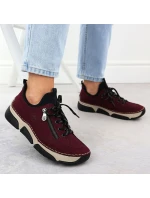 Pohodlné dámské polobotky bordó Rieker 45973-36