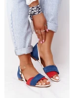 Kožené Sandály Maciejka 04614-17 Tmavě Modré-červené Kožené Sandály Maciejka 04614-17 Tmavě Modré-červené