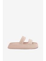 Pěnové Lehká Dámská Klapky Na Platformě S.Barski ZK51-001 Béžové Pěnové Lehká Dámská Klapky Na Platformě S.Barski ZK51-001 Béžové