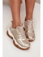 Dámské Sportovní Tenisky Big Star SS274014 Béžovo-Zlaté