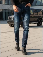 Modré pánské kalhoty FashionStreet UX3804