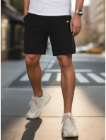 Pánské černé teplákové kraťasy FashionStreet SX2486 Pánské černé teplákové kraťasy FashionStreet SX2486