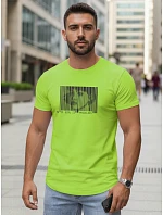 Pánské tričko FashionStreet s potiskem v limetkově zelené barvě NX5014R Pánské tričko FashionStreet s potiskem v limetkově zelené barvě NX5014R