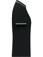 Daiber JN 1305 Dámské těžké piqué polo s proužky 02.1305 black/white/lime green