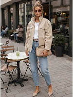 Dámská semišová bunda bomber TY5653 béžová - FashionStreet Dámská semišová bunda bomber TY5653 béžová - FashionStreet