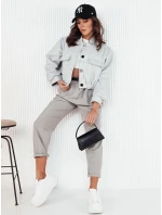 Dámská bunda bomber HONES světle šedá FashionStreet TY4141 Dámská bunda bomber HONES světle šedá FashionStreet TY4141