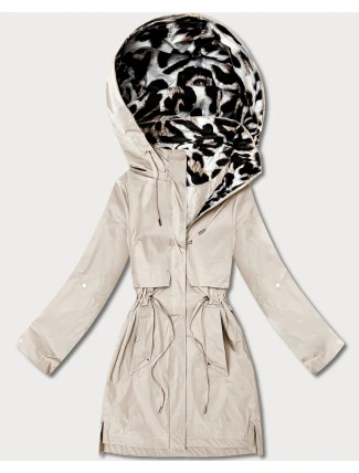 Kurtka z ozdobnym wykończeniem Goodlookin złamana biel-panterka (B8521-26)
